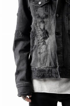画像をギャラリービューアに読み込む, thomkrom DESTROY FADE JEAN JACKET / ELASTIC DENIM (DARK GREY)