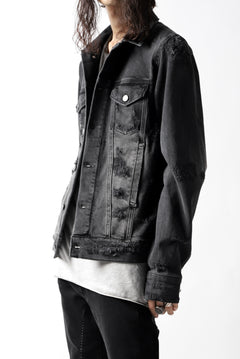 画像をギャラリービューアに読み込む, thomkrom DESTROY FADE JEAN JACKET / ELASTIC DENIM (DARK GREY)