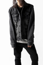 画像をギャラリービューアに読み込む, thomkrom DESTROY FADE JEAN JACKET / ELASTIC DENIM (DARK GREY)