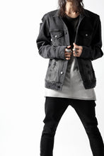 画像をギャラリービューアに読み込む, thomkrom DESTROY FADE JEAN JACKET / ELASTIC DENIM (DARK GREY)