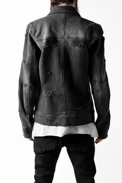 画像をギャラリービューアに読み込む, thomkrom DESTROY FADE JEAN JACKET / ELASTIC DENIM (DARK GREY)