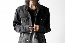 画像をギャラリービューアに読み込む, thomkrom DESTROY FADE JEAN JACKET / ELASTIC DENIM (DARK GREY)