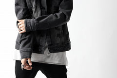 画像をギャラリービューアに読み込む, thomkrom DESTROY FADE JEAN JACKET / ELASTIC DENIM (DARK GREY)