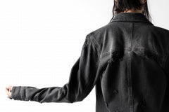 画像をギャラリービューアに読み込む, thomkrom DESTROY FADE JEAN JACKET / ELASTIC DENIM (DARK GREY)