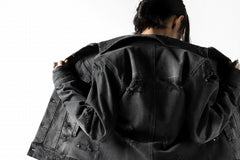 画像をギャラリービューアに読み込む, thomkrom DESTROY FADE JEAN JACKET / ELASTIC DENIM (DARK GREY)