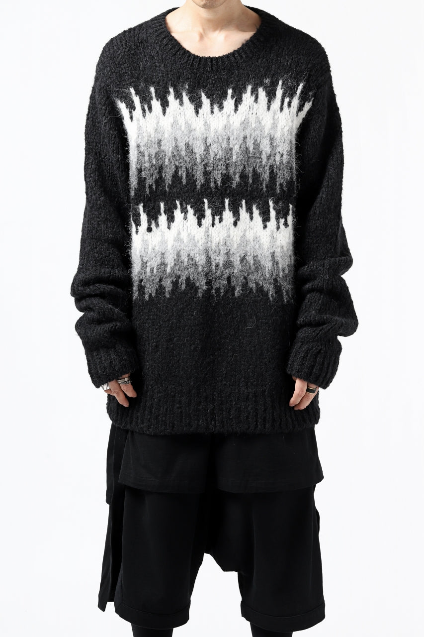 画像をギャラリービューアに読み込む, thomkrom JACQUARD KNIT PULLOVER / ALPACA WOOL (BLACK)