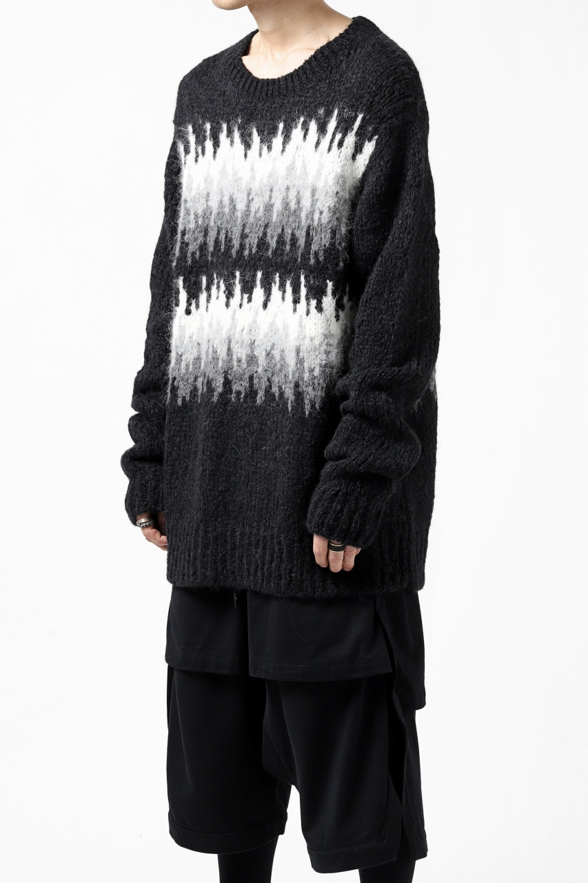 画像をギャラリービューアに読み込む, thomkrom JACQUARD KNIT PULLOVER / ALPACA WOOL (BLACK)