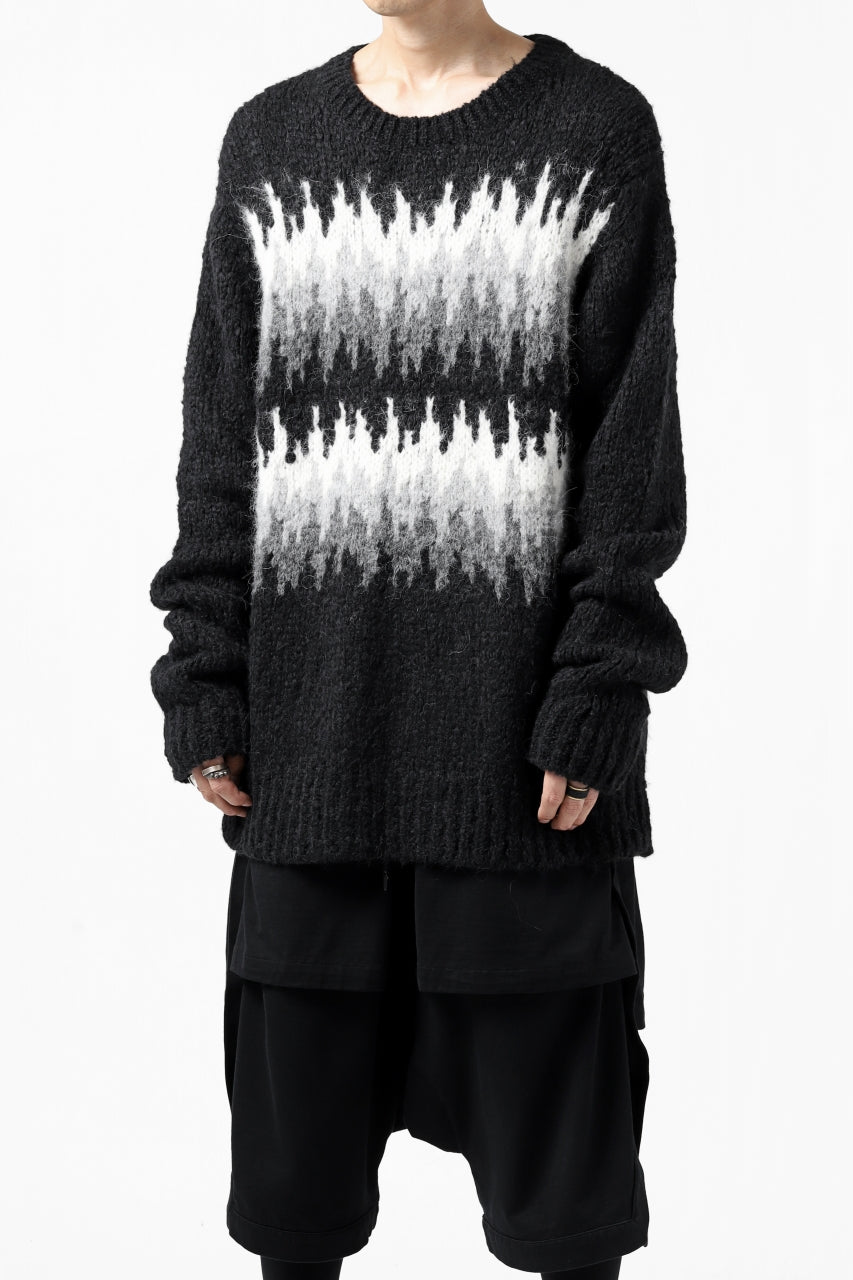 画像をギャラリービューアに読み込む, thomkrom JACQUARD KNIT PULLOVER / ALPACA WOOL (BLACK)