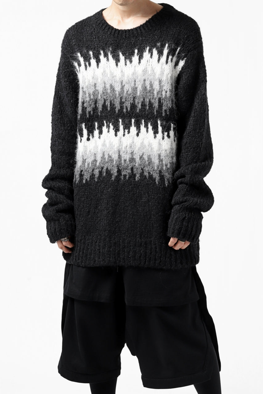 画像をギャラリービューアに読み込む, thomkrom JACQUARD KNIT PULLOVER / ALPACA WOOL (BLACK)
