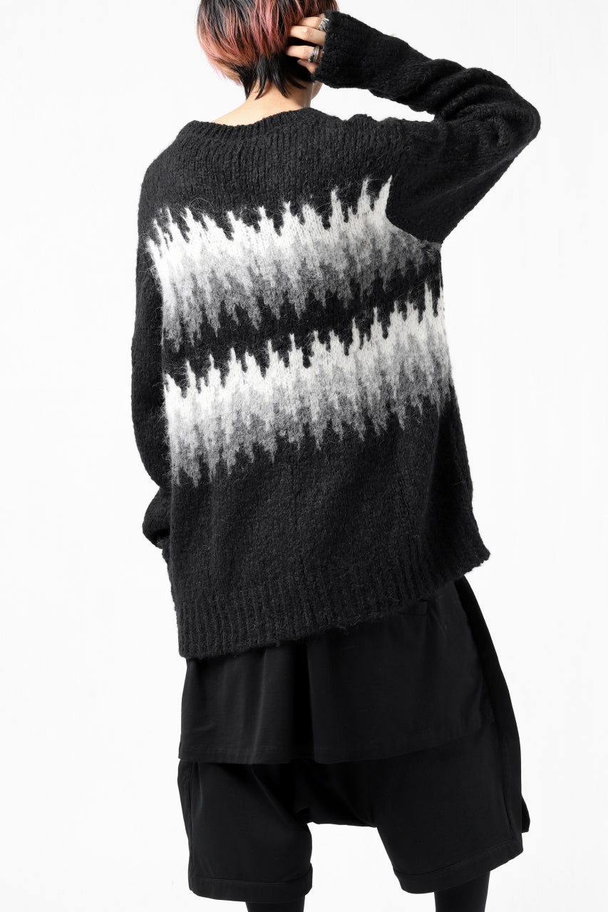 画像をギャラリービューアに読み込む, thomkrom JACQUARD KNIT PULLOVER / ALPACA WOOL (BLACK)