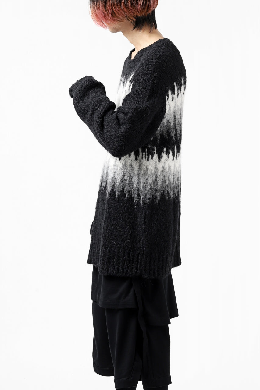 画像をギャラリービューアに読み込む, thomkrom JACQUARD KNIT PULLOVER / ALPACA WOOL (BLACK)