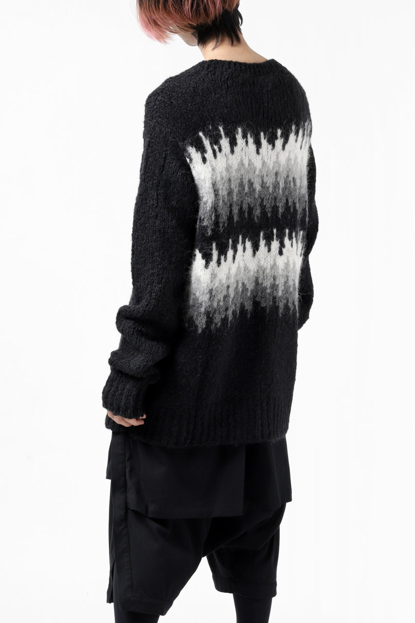 画像をギャラリービューアに読み込む, thomkrom JACQUARD KNIT PULLOVER / ALPACA WOOL (BLACK)