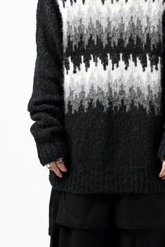画像をギャラリービューアに読み込む, thomkrom JACQUARD KNIT PULLOVER / ALPACA WOOL (BLACK)