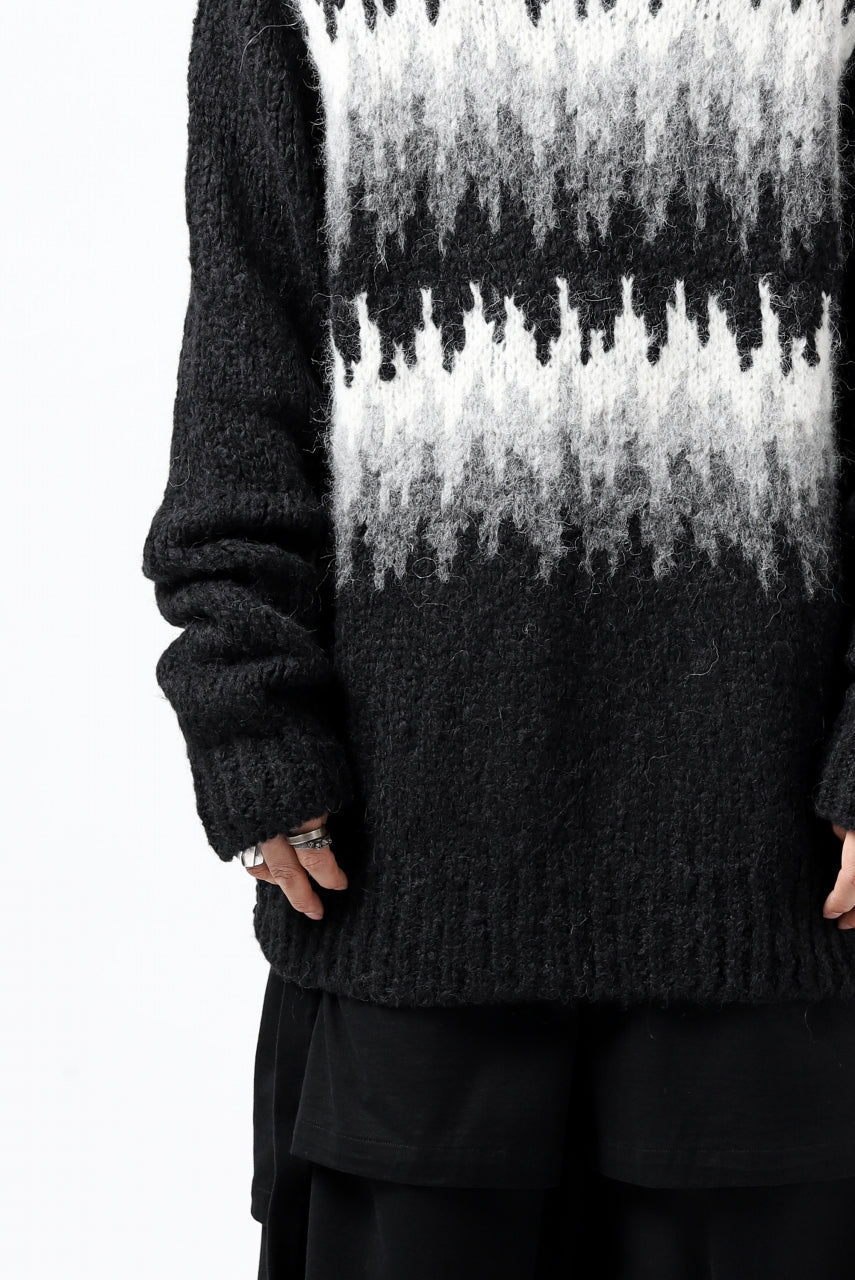 画像をギャラリービューアに読み込む, thomkrom JACQUARD KNIT PULLOVER / ALPACA WOOL (BLACK)