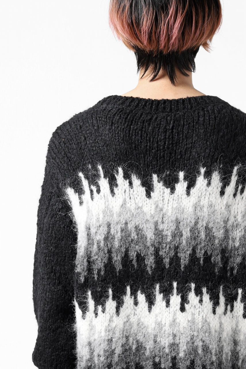 画像をギャラリービューアに読み込む, thomkrom JACQUARD KNIT PULLOVER / ALPACA WOOL (BLACK)