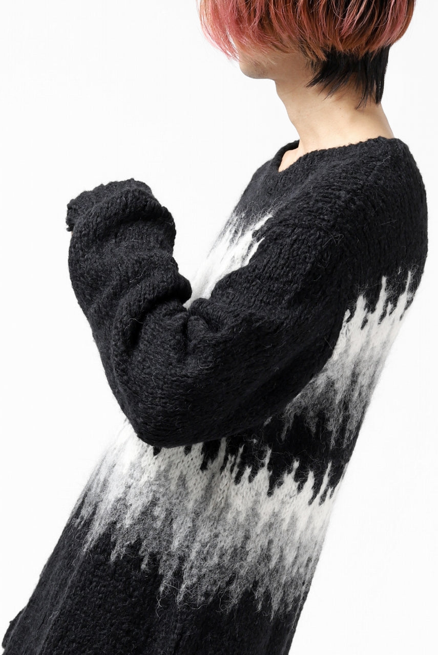 画像をギャラリービューアに読み込む, thomkrom JACQUARD KNIT PULLOVER / ALPACA WOOL (BLACK)