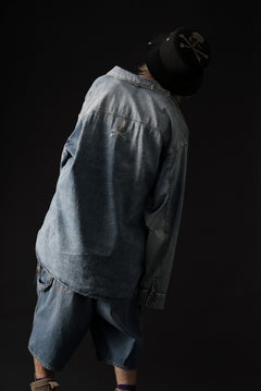 Load image into Gallery viewer, mastermind WORLD LIGHT OZ SELVEDGE DENIM SHIRT / SPECIAL WATER REPELLENT (INDIGO)