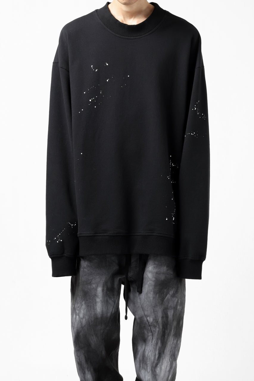 画像をギャラリービューアに読み込む, thomkrom PULLOVER TOPS SCATTER PAINT / FRENCH TERRY ORGANIC (BLACK T108)