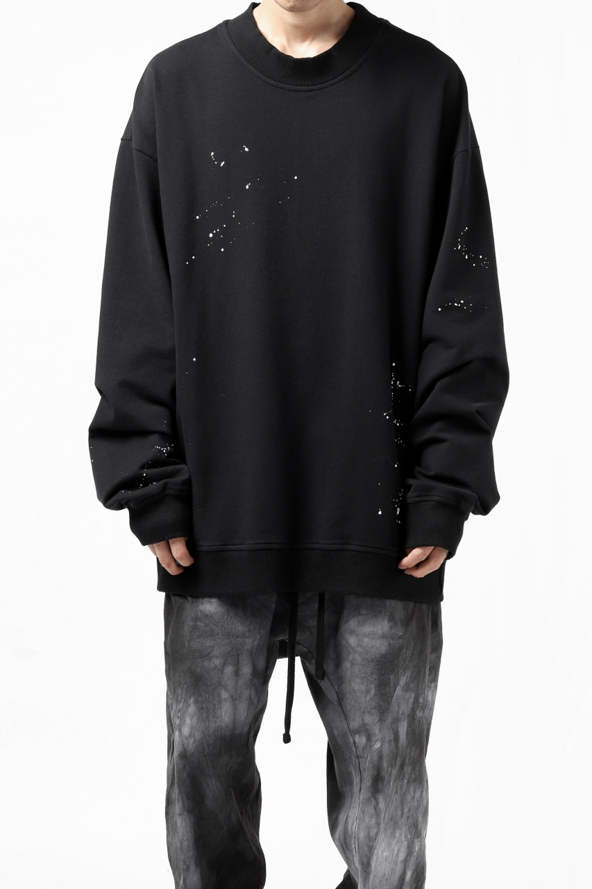 画像をギャラリービューアに読み込む, thomkrom PULLOVER TOPS SCATTER PAINT / FRENCH TERRY ORGANIC (BLACK T108)