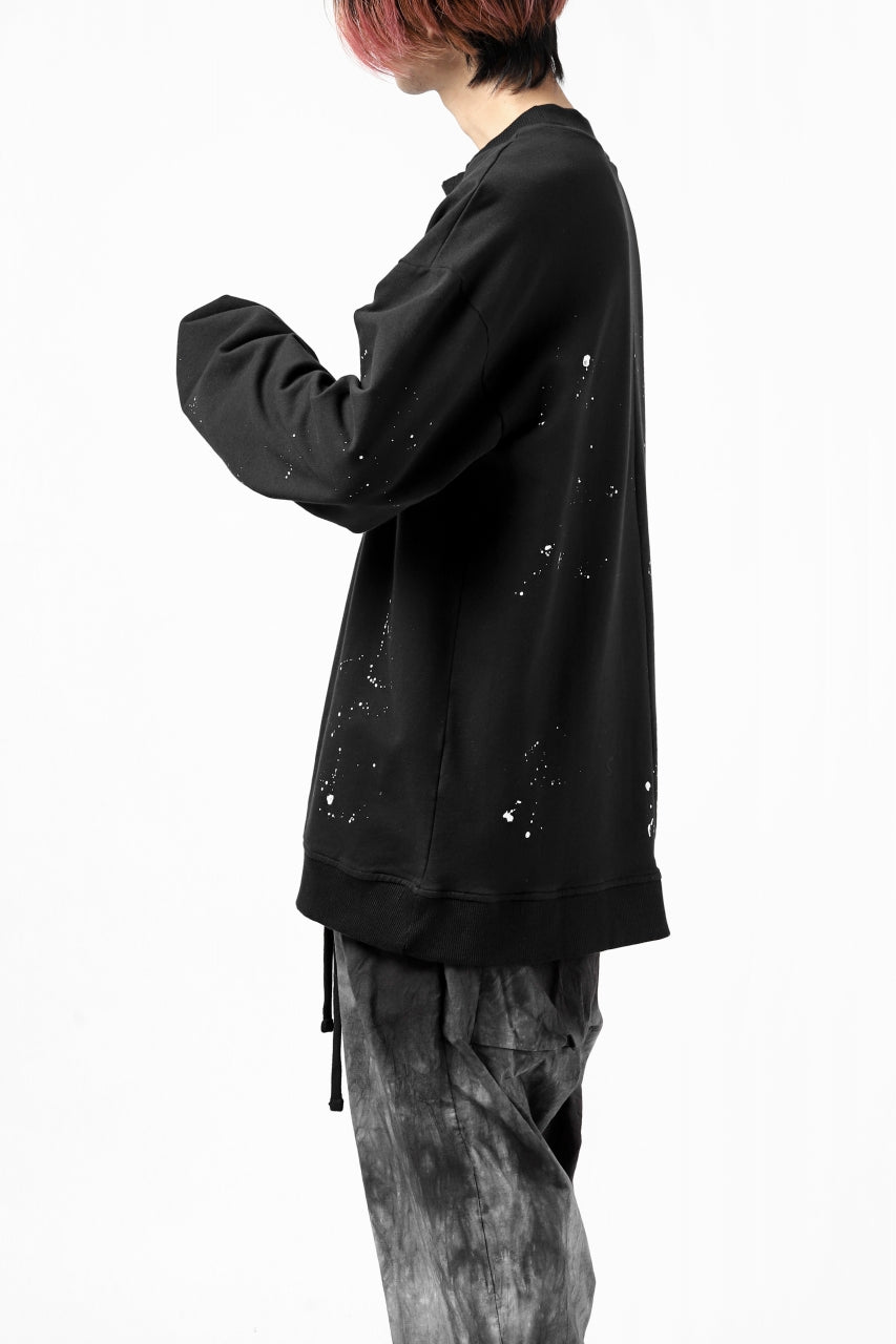 画像をギャラリービューアに読み込む, thomkrom PULLOVER TOPS SCATTER PAINT / FRENCH TERRY ORGANIC (BLACK T108)