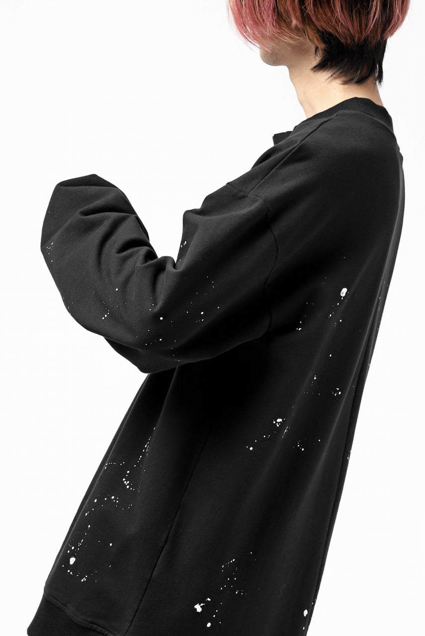 画像をギャラリービューアに読み込む, thomkrom PULLOVER TOPS SCATTER PAINT / FRENCH TERRY ORGANIC (BLACK T108)
