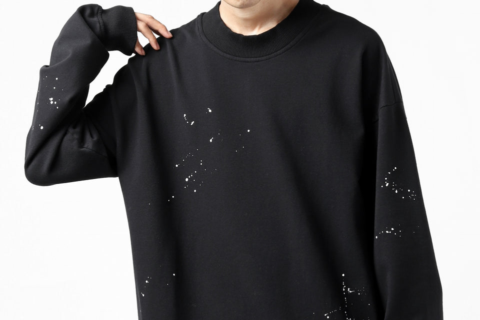 画像をギャラリービューアに読み込む, thomkrom PULLOVER TOPS SCATTER PAINT / FRENCH TERRY ORGANIC (BLACK T108)