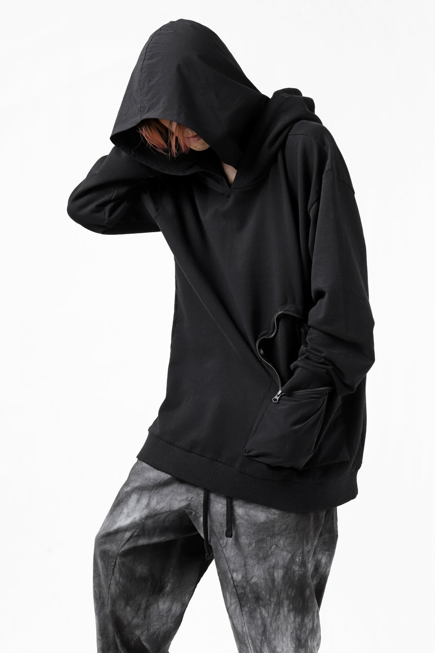 画像をギャラリービューアに読み込む, thomkrom SWEATSHIRT HOODIE-DUAL / FRENCH TERRY ORGANIC (BLACK)