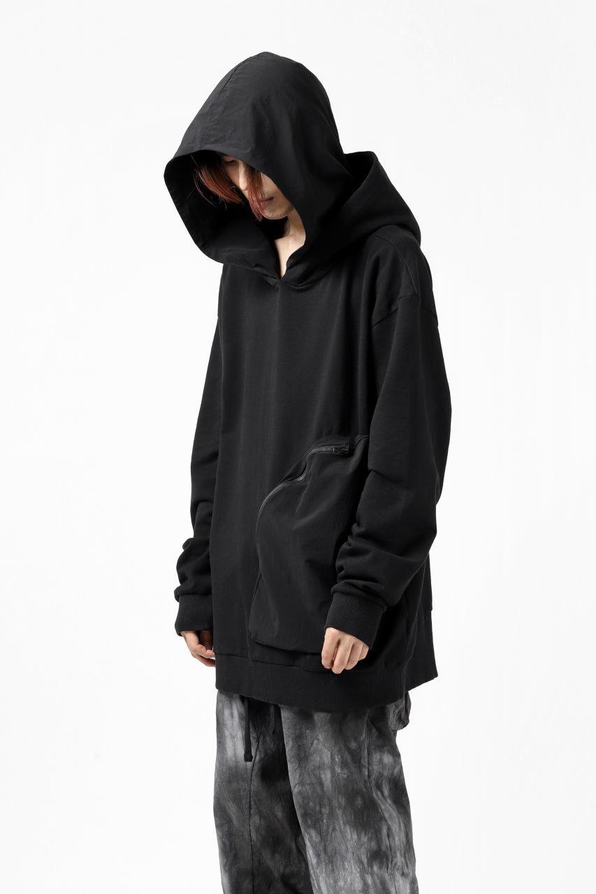 画像をギャラリービューアに読み込む, thomkrom SWEATSHIRT HOODIE-DUAL / FRENCH TERRY ORGANIC (BLACK)