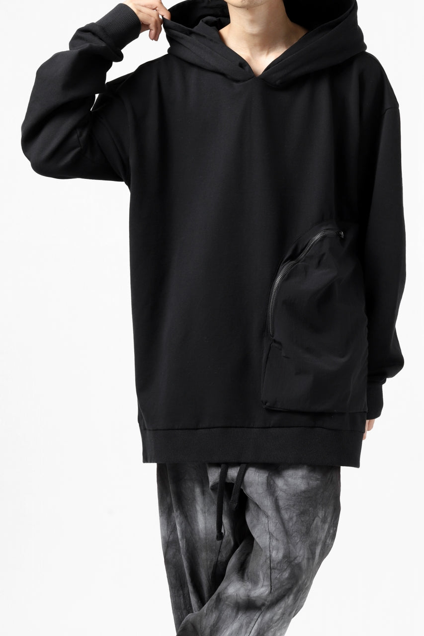 画像をギャラリービューアに読み込む, thomkrom SWEATSHIRT HOODIE-DUAL / FRENCH TERRY ORGANIC (BLACK)