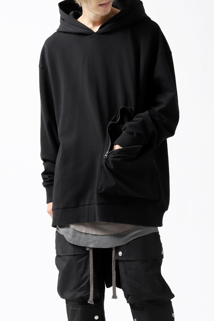 画像をギャラリービューアに読み込む, thomkrom SWEATSHIRT HOODIE-DUAL / FRENCH TERRY ORGANIC (BLACK)