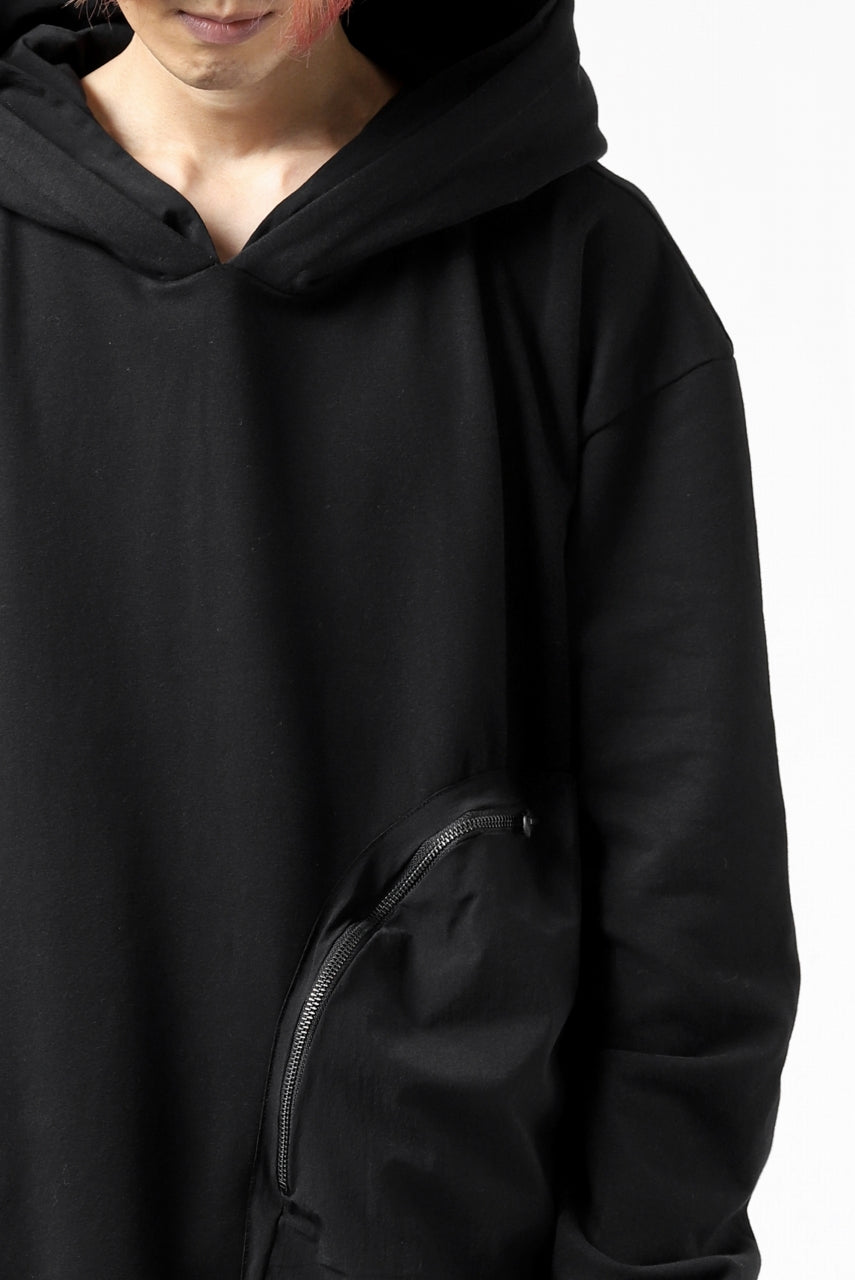 画像をギャラリービューアに読み込む, thomkrom SWEATSHIRT HOODIE-DUAL / FRENCH TERRY ORGANIC (BLACK)