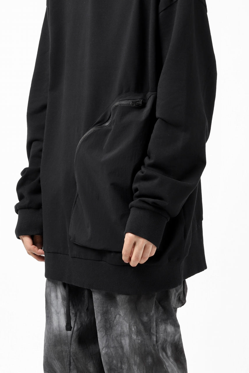 画像をギャラリービューアに読み込む, thomkrom SWEATSHIRT HOODIE-DUAL / FRENCH TERRY ORGANIC (BLACK)