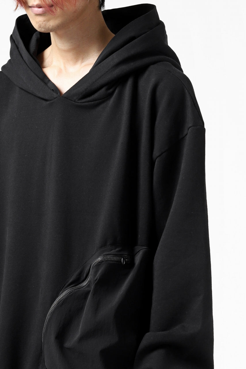 画像をギャラリービューアに読み込む, thomkrom SWEATSHIRT HOODIE-DUAL / FRENCH TERRY ORGANIC (BLACK)