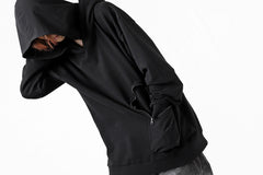 画像をギャラリービューアに読み込む, thomkrom SWEATSHIRT HOODIE-DUAL / FRENCH TERRY ORGANIC (BLACK)