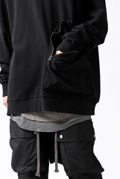 画像をギャラリービューアに読み込む, thomkrom SWEATSHIRT HOODIE-DUAL / FRENCH TERRY ORGANIC (BLACK)