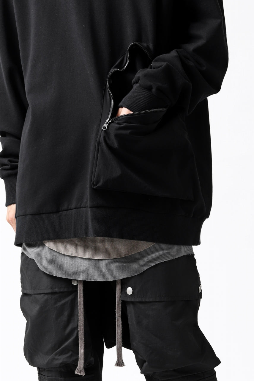 画像をギャラリービューアに読み込む, thomkrom SWEATSHIRT HOODIE-DUAL / FRENCH TERRY ORGANIC (BLACK)