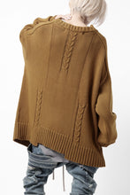 画像をギャラリービューアに読み込む, A.F ARTEFACT LOWGAUGE CABLE KNIT PULLOVER IRREGULAR-HEM (MUSTARD)