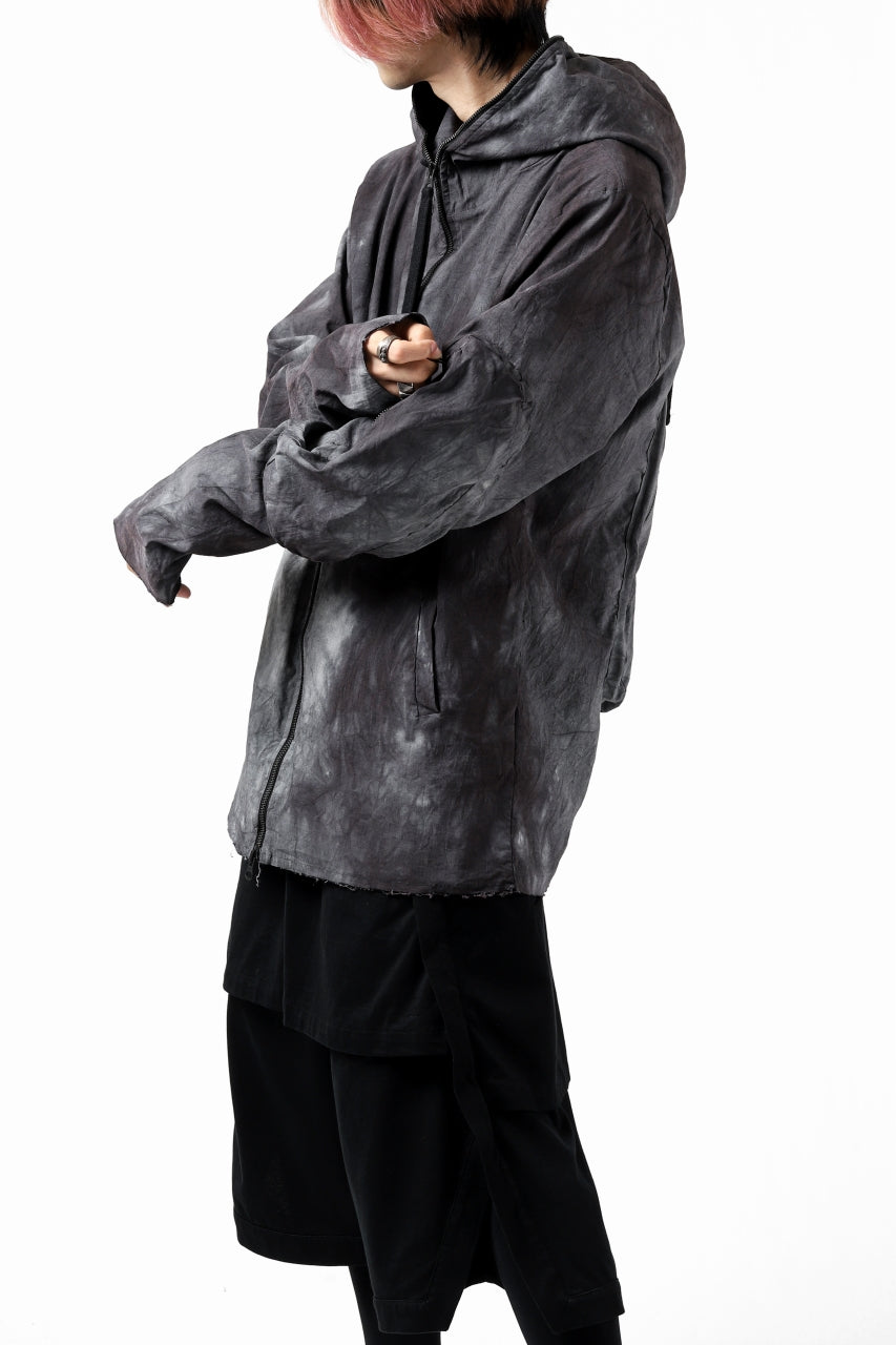 画像をギャラリービューアに読み込む, thomkrom HOODIE ZIP JACKET BACK POCKET DETAIL / DYEING WOVEN ELASTIC (MARBLE T109)