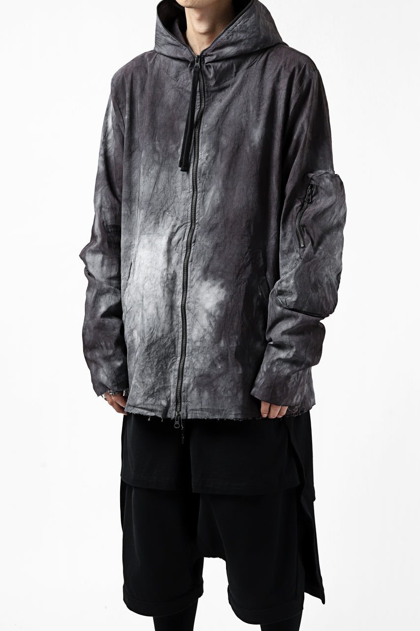 画像をギャラリービューアに読み込む, thomkrom HOODIE ZIP JACKET BACK POCKET DETAIL / DYEING WOVEN ELASTIC (MARBLE T109)