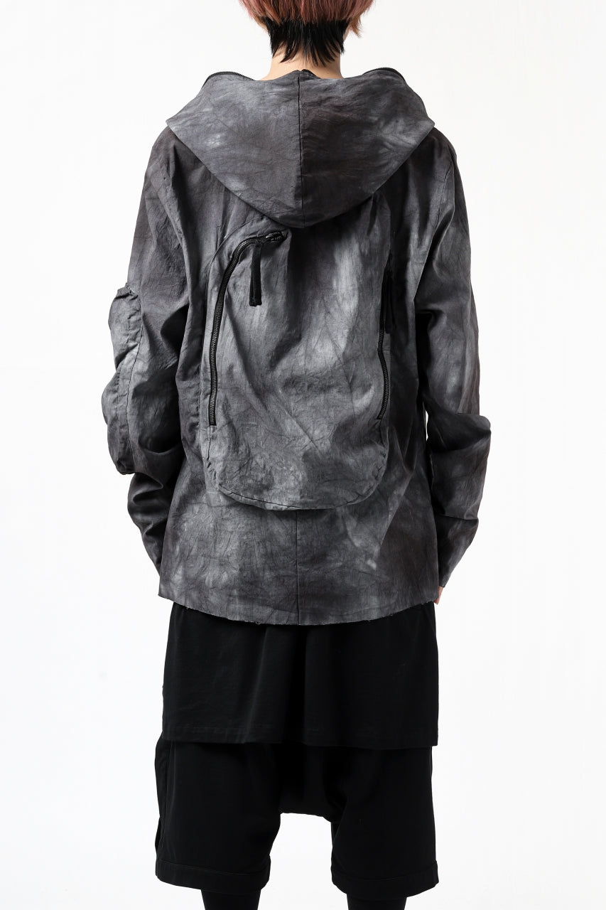 画像をギャラリービューアに読み込む, thomkrom HOODIE ZIP JACKET BACK POCKET DETAIL / DYEING WOVEN ELASTIC (MARBLE T109)