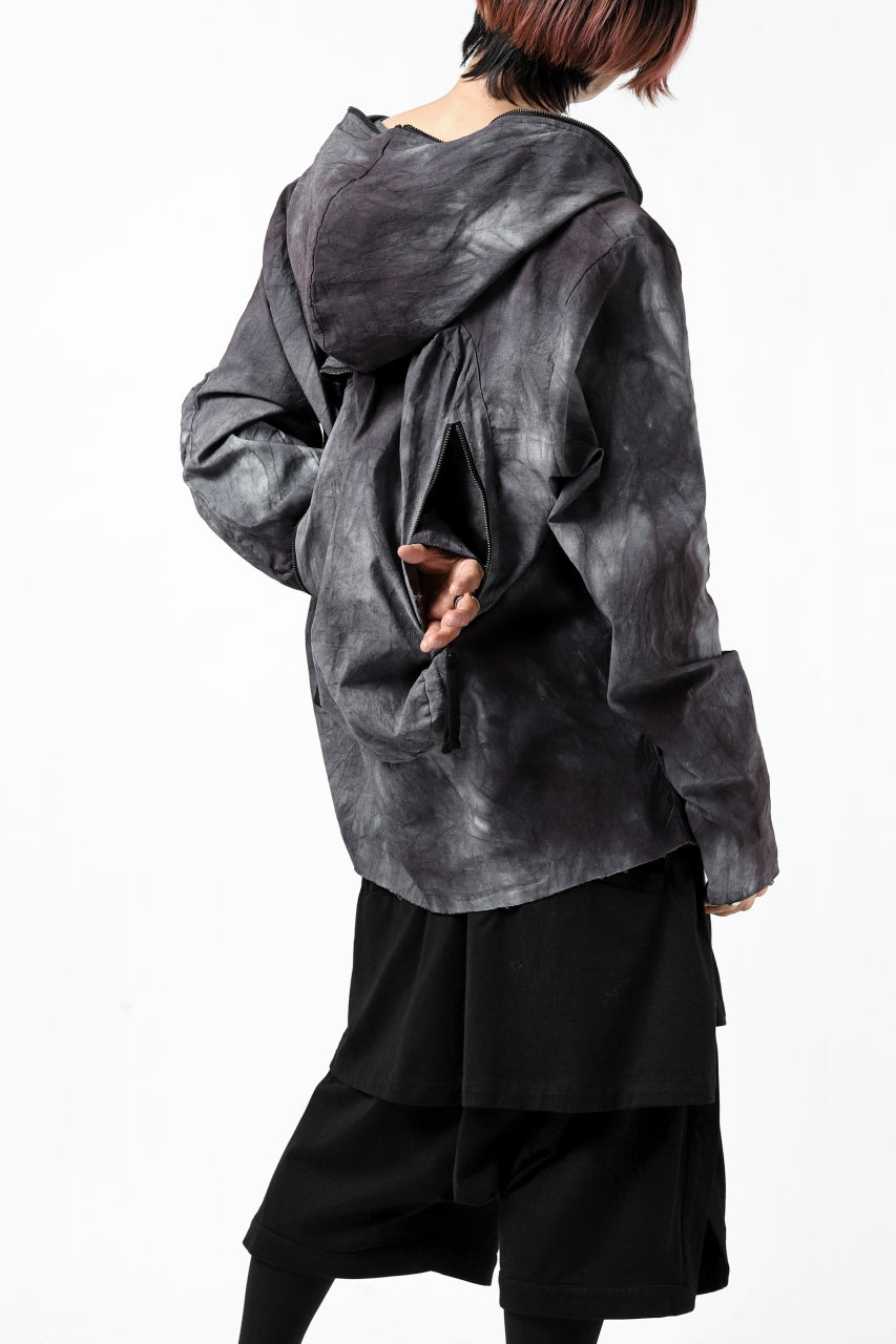 画像をギャラリービューアに読み込む, thomkrom HOODIE ZIP JACKET BACK POCKET DETAIL / DYEING WOVEN ELASTIC (MARBLE T109)