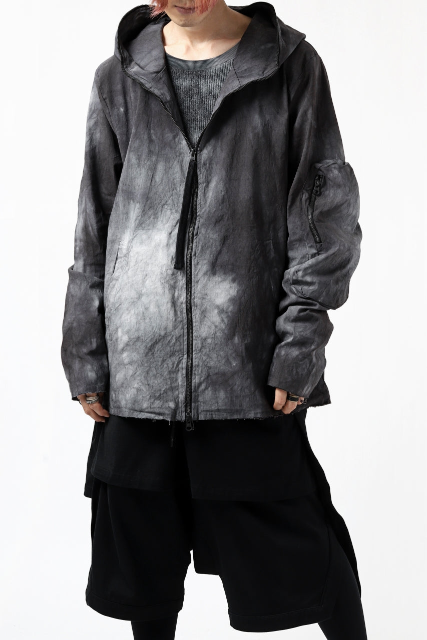 画像をギャラリービューアに読み込む, thomkrom HOODIE ZIP JACKET BACK POCKET DETAIL / DYEING WOVEN ELASTIC (MARBLE T109)