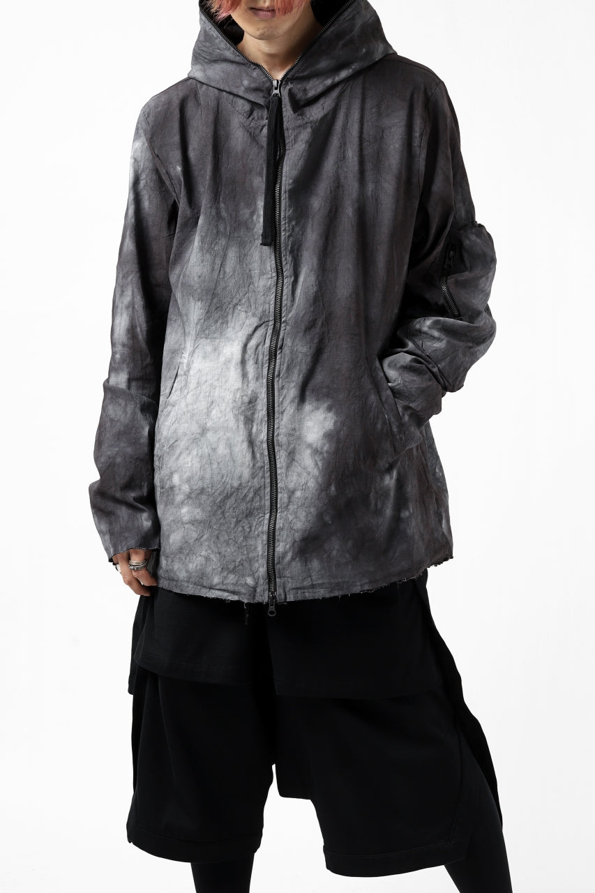 画像をギャラリービューアに読み込む, thomkrom HOODIE ZIP JACKET BACK POCKET DETAIL / DYEING WOVEN ELASTIC (MARBLE T109)