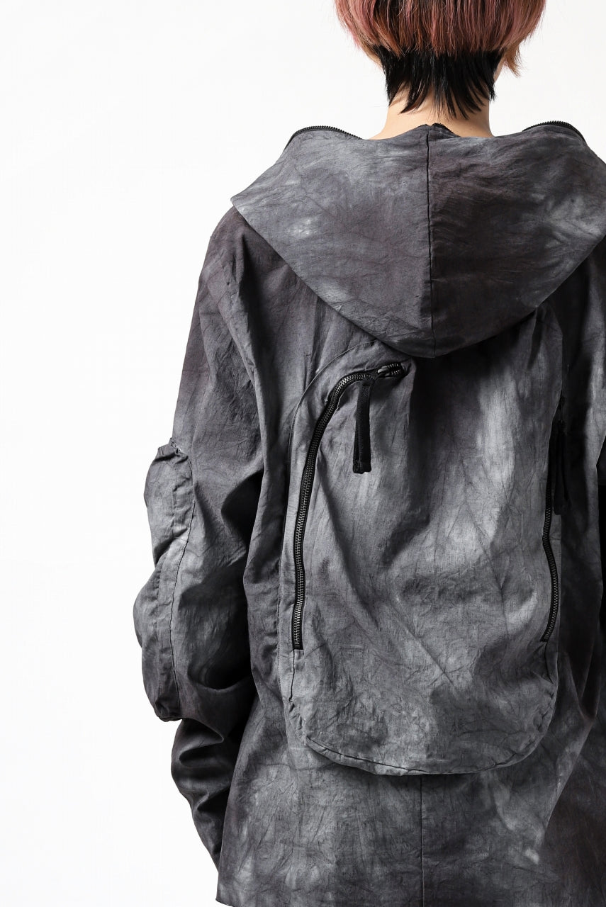 画像をギャラリービューアに読み込む, thomkrom HOODIE ZIP JACKET BACK POCKET DETAIL / DYEING WOVEN ELASTIC (MARBLE T109)