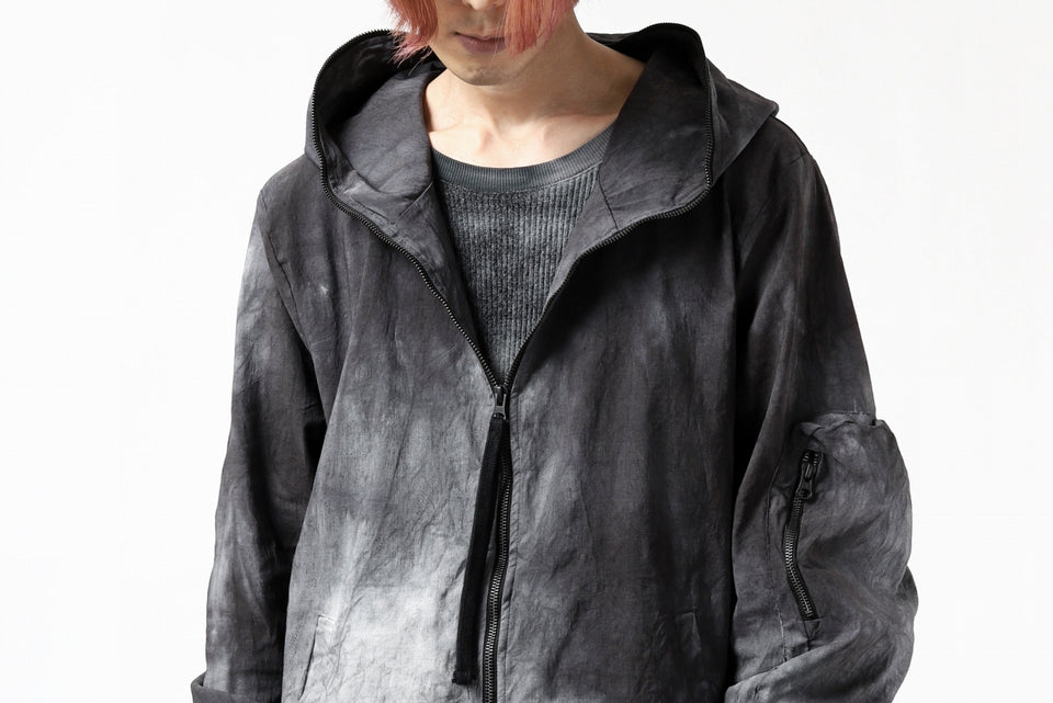 画像をギャラリービューアに読み込む, thomkrom HOODIE ZIP JACKET BACK POCKET DETAIL / DYEING WOVEN ELASTIC (MARBLE T109)