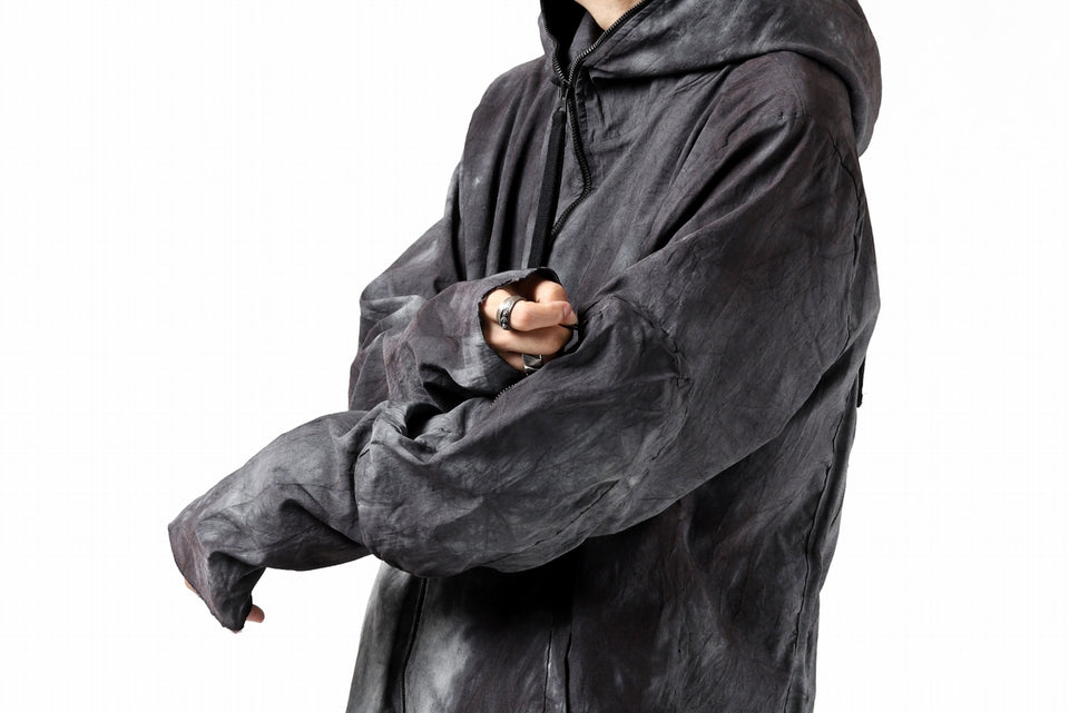 画像をギャラリービューアに読み込む, thomkrom HOODIE ZIP JACKET BACK POCKET DETAIL / DYEING WOVEN ELASTIC (MARBLE T109)