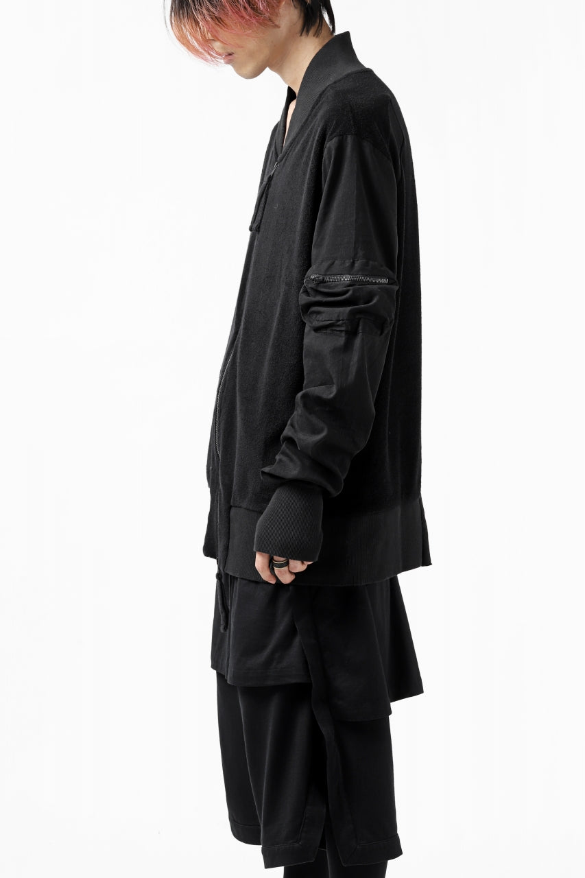 画像をギャラリービューアに読み込む, thomkrom MA-1 JACKET / SOFT FROTTEE (BLACK)