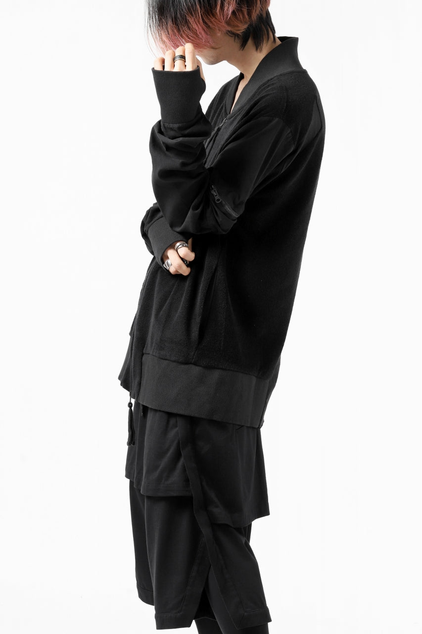 画像をギャラリービューアに読み込む, thomkrom MA-1 JACKET / SOFT FROTTEE (BLACK)