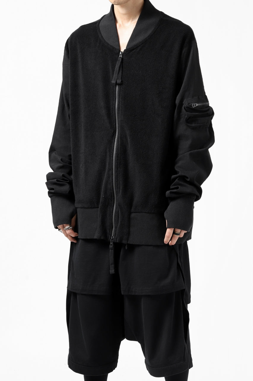 画像をギャラリービューアに読み込む, thomkrom MA-1 JACKET / SOFT FROTTEE (BLACK)
