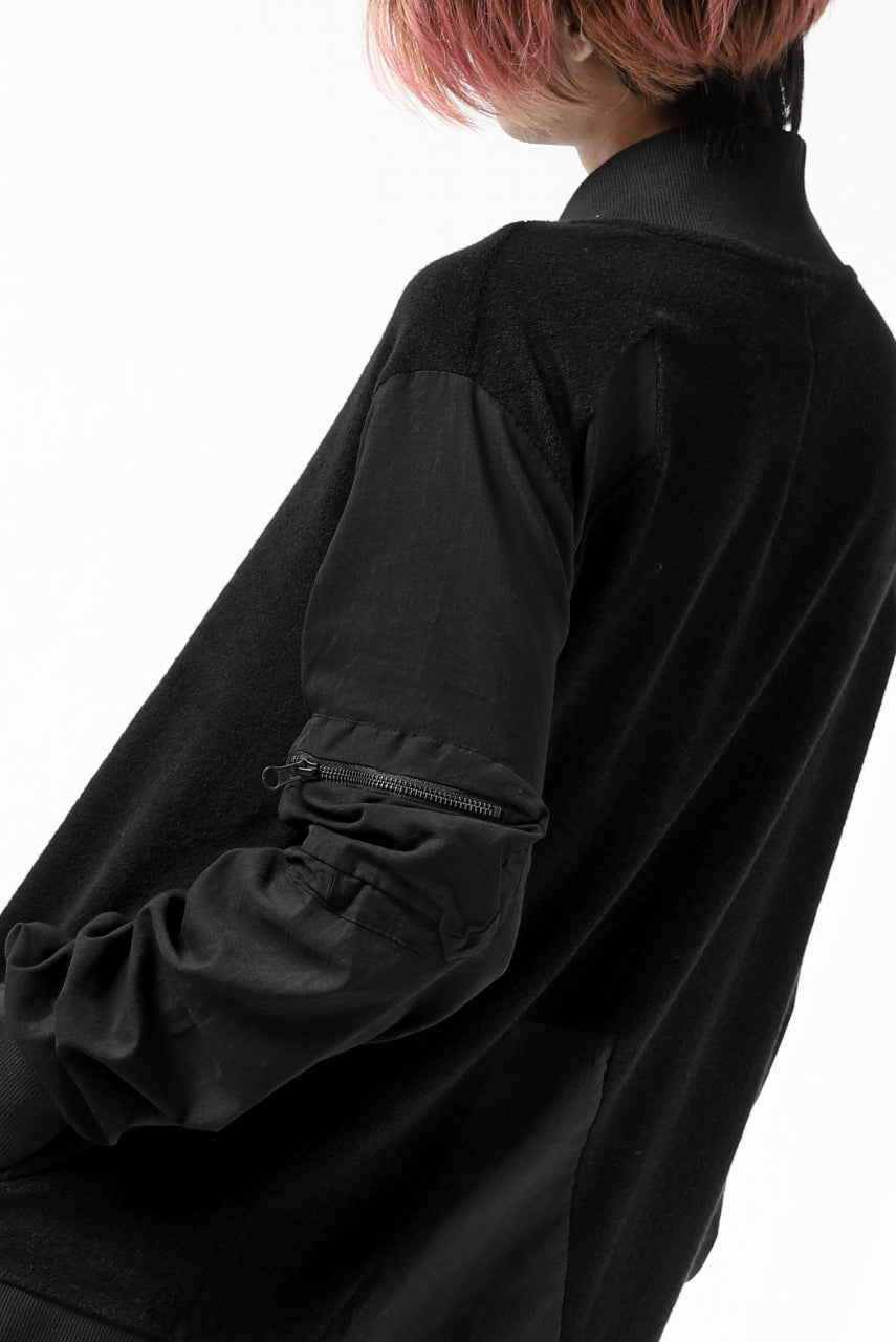 画像をギャラリービューアに読み込む, thomkrom MA-1 JACKET / SOFT FROTTEE (BLACK)